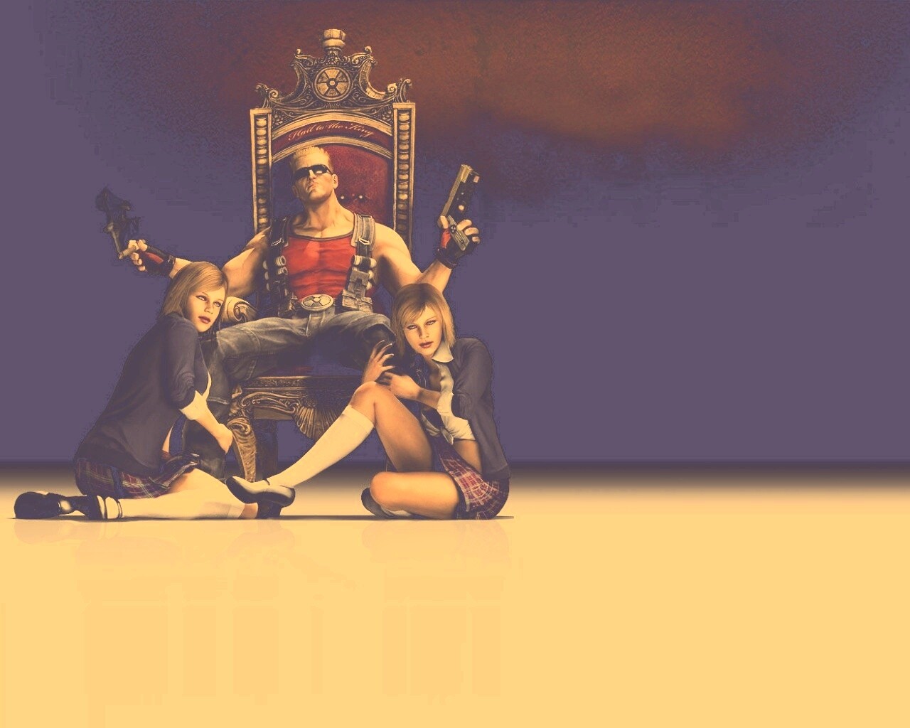 Duke Nukem на троне обои