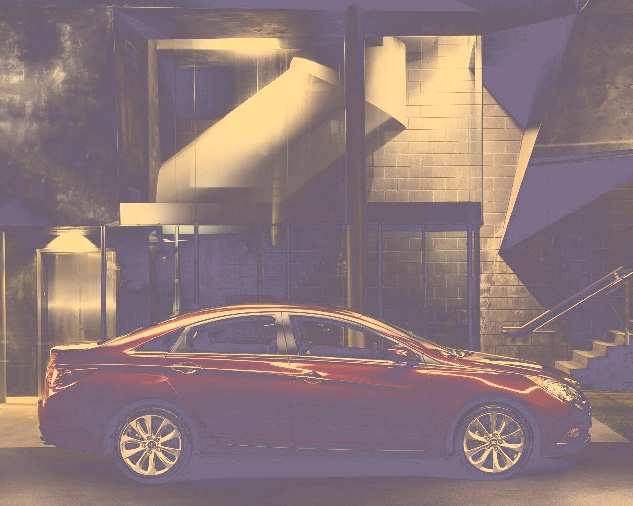 Красный хёндай солярис обои