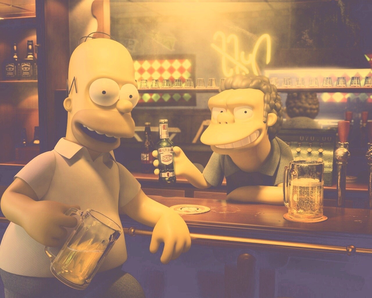 Симпсоны в баре обои