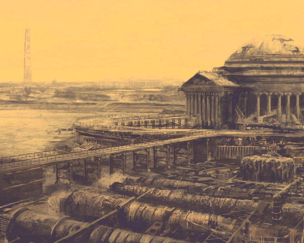 Водоочиститель в мемориале Джеферсона из Fallout 3 обои