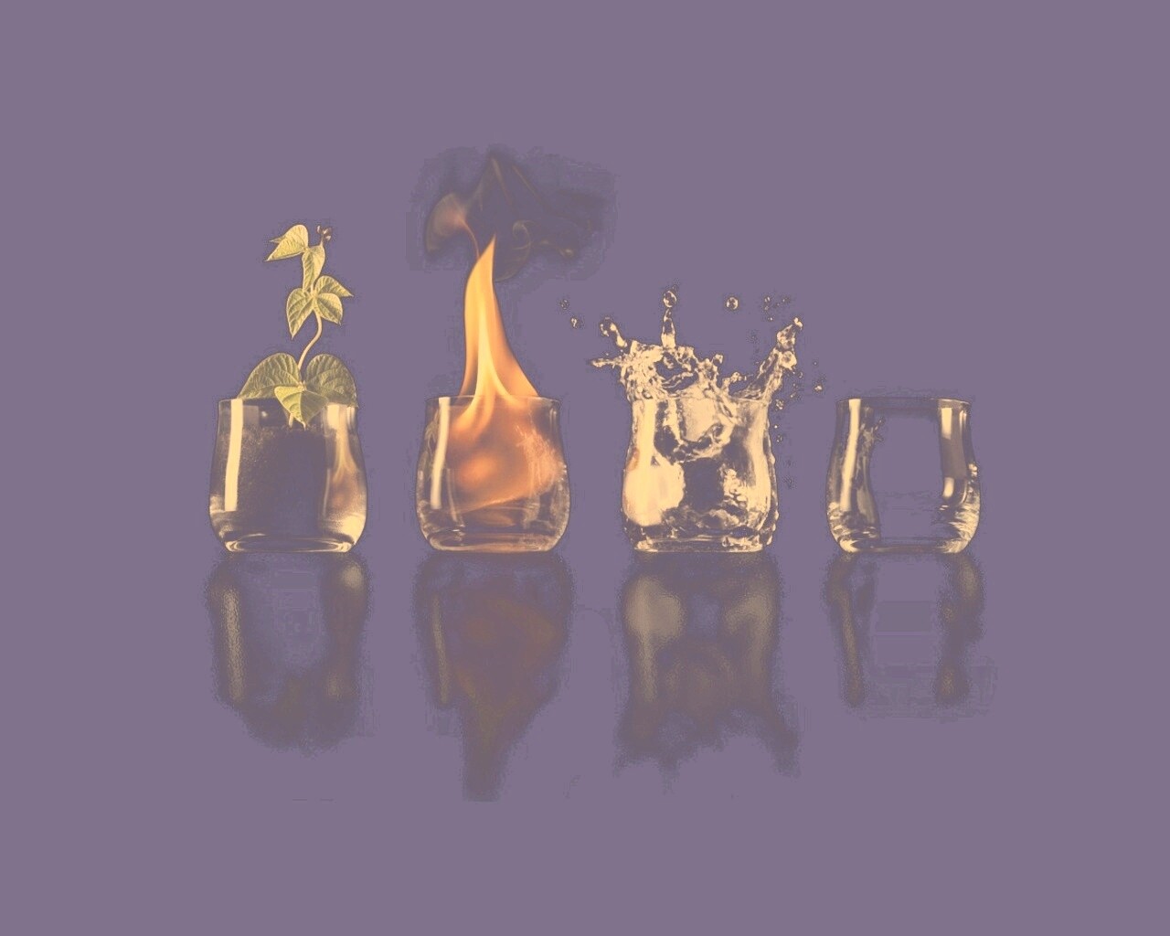 Четыре стихии: земля, огонь, вода, воздух. обои