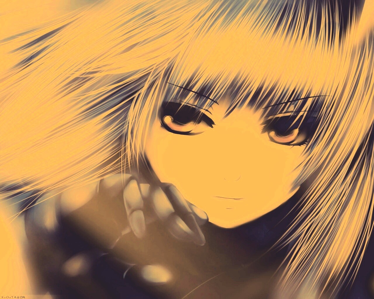 Девушка с голубыми волосами обои