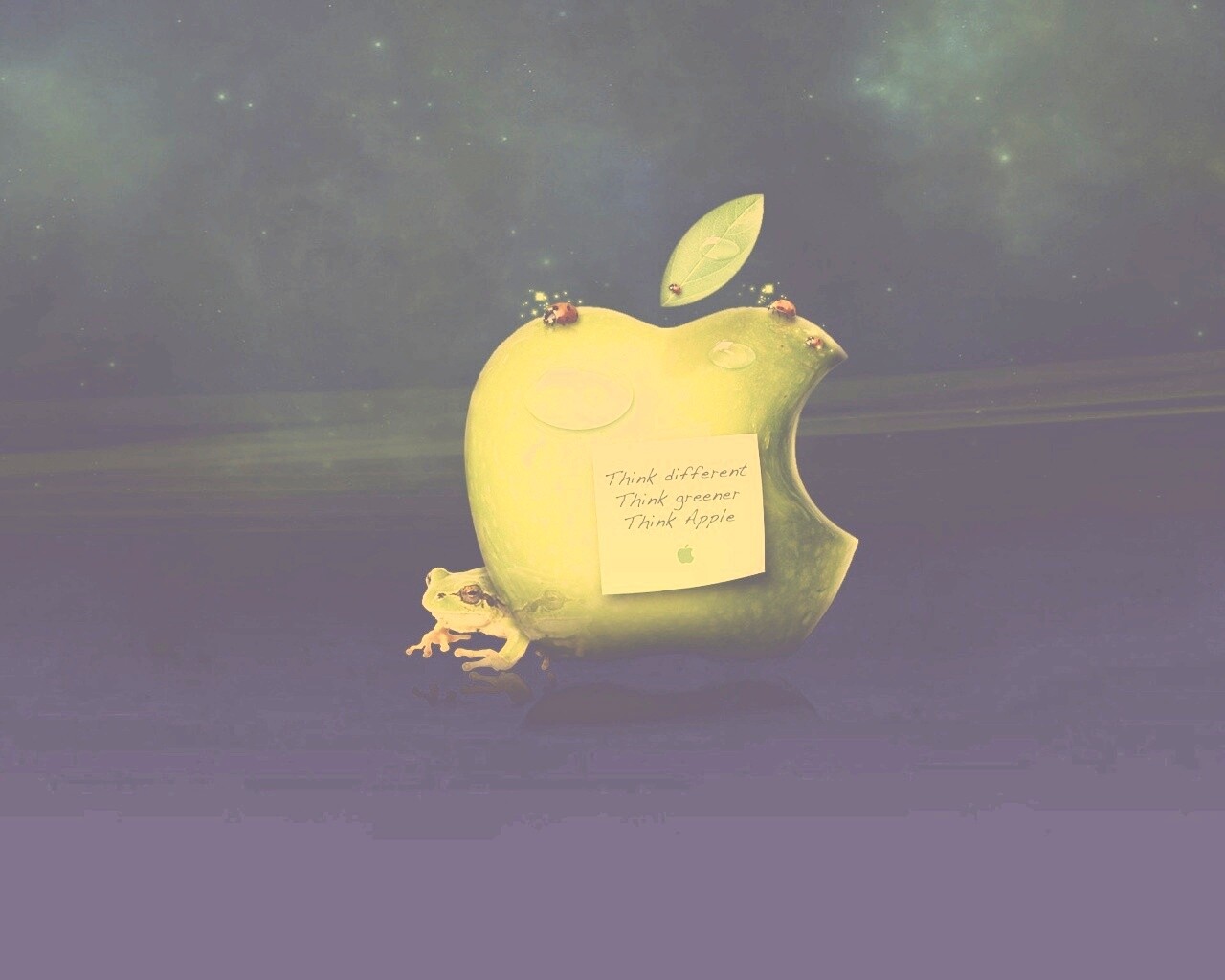 Think different, think greener, think Apple обои