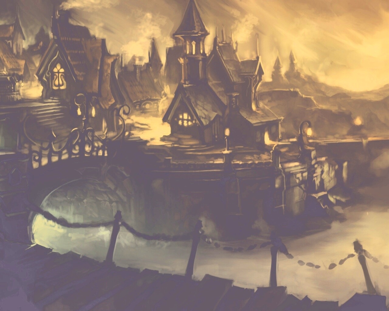 Волшебная деревня обои