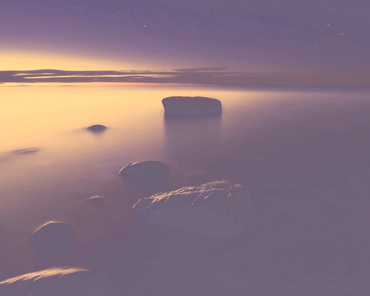 Камни в тумане обои