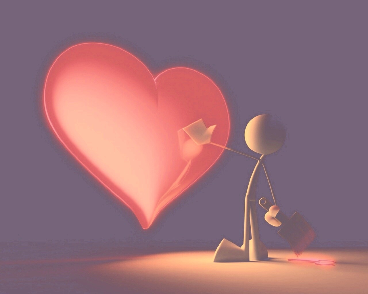 Нарисованное сердце обои