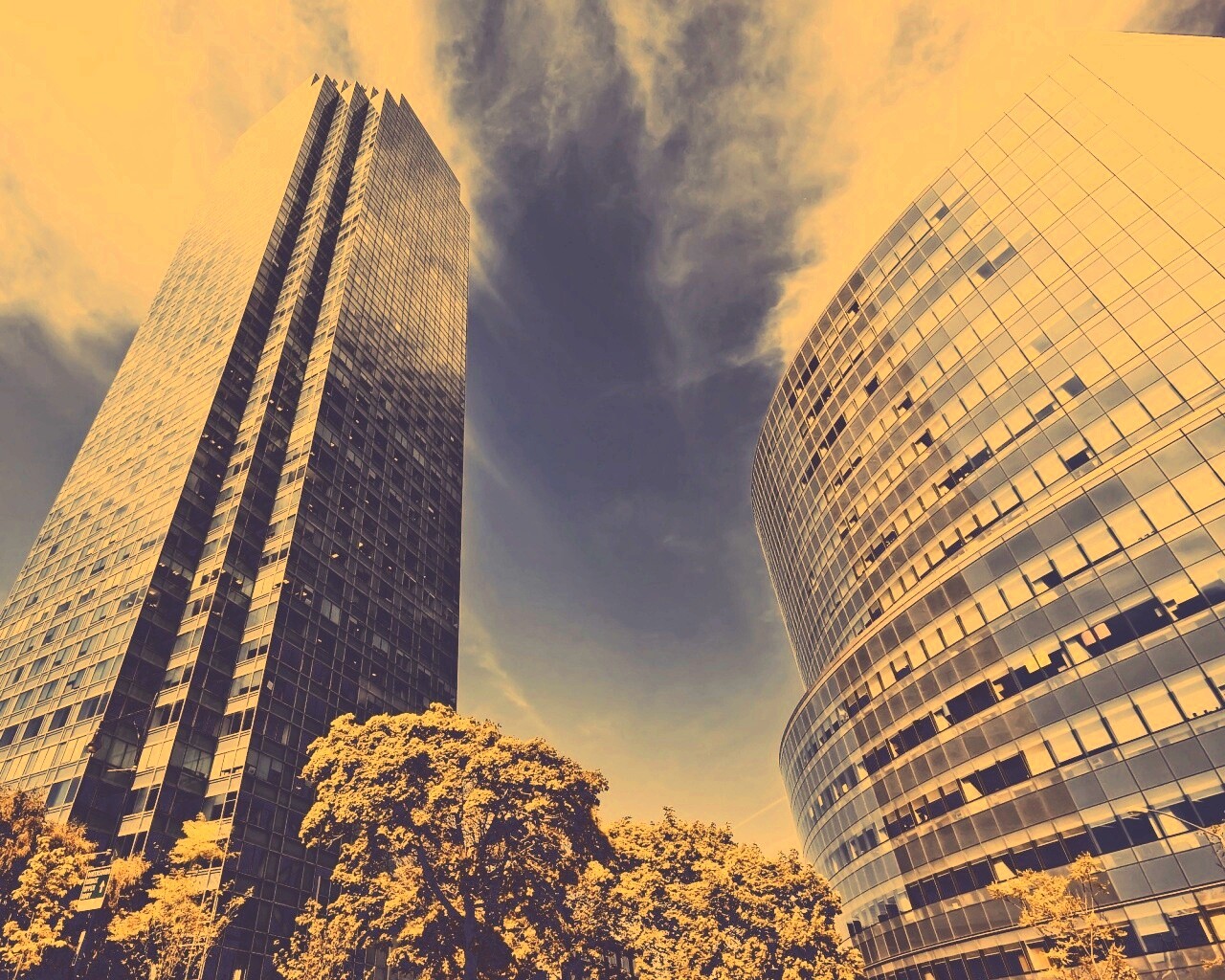 Осязательный Нью-Йорк с большими домами обои