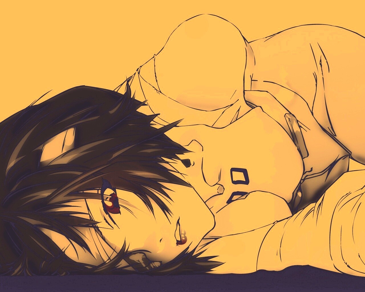 Девушка с красными глазами обои