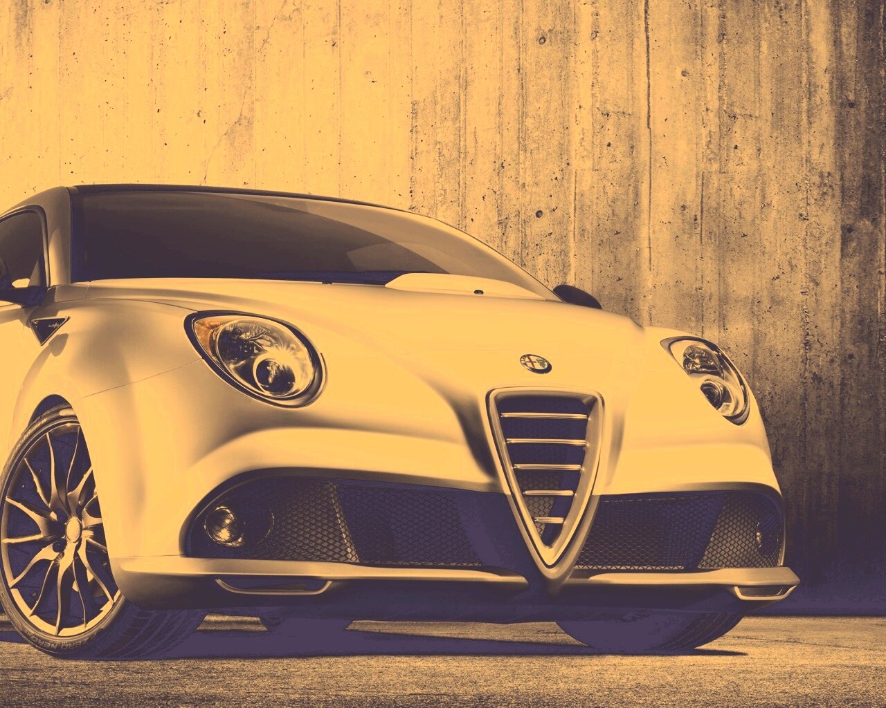 Alfa-Romeo вид спереди обои