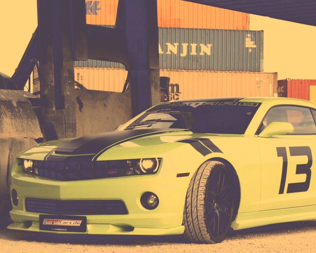 Шевролет камаро зеленый обои