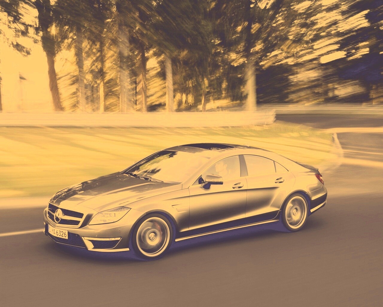 Мерседес в движении обои