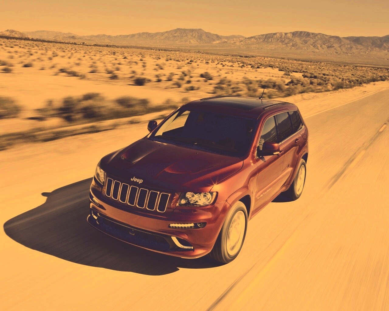 Красный Jeep обои