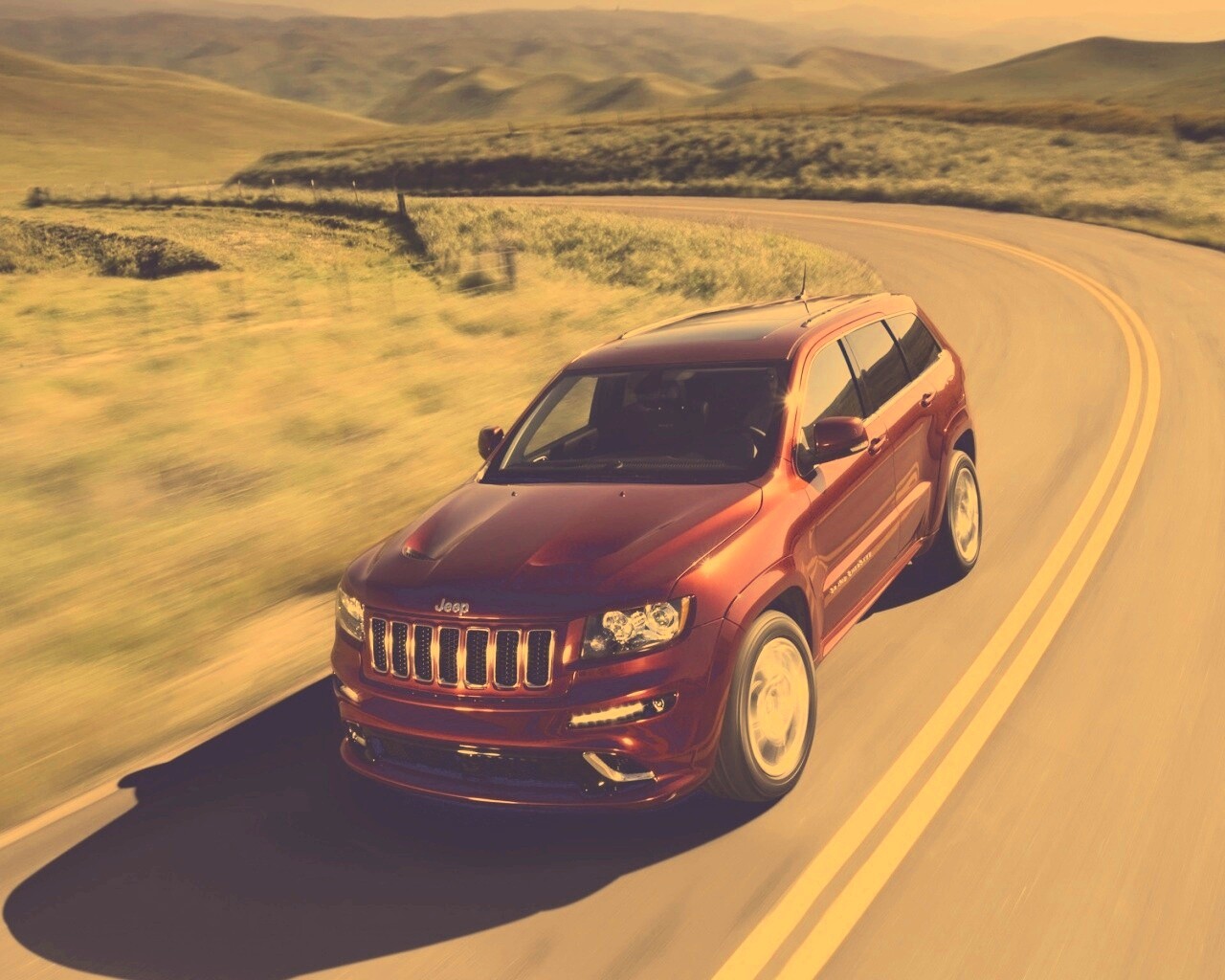 Jeep на дороге обои