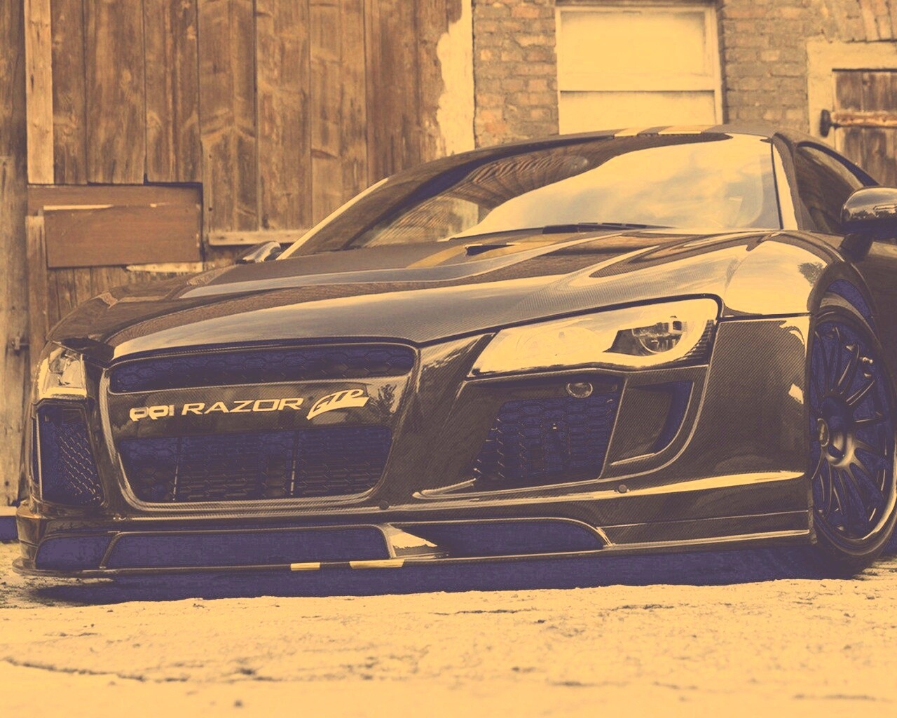 Черная Audi R8 обои