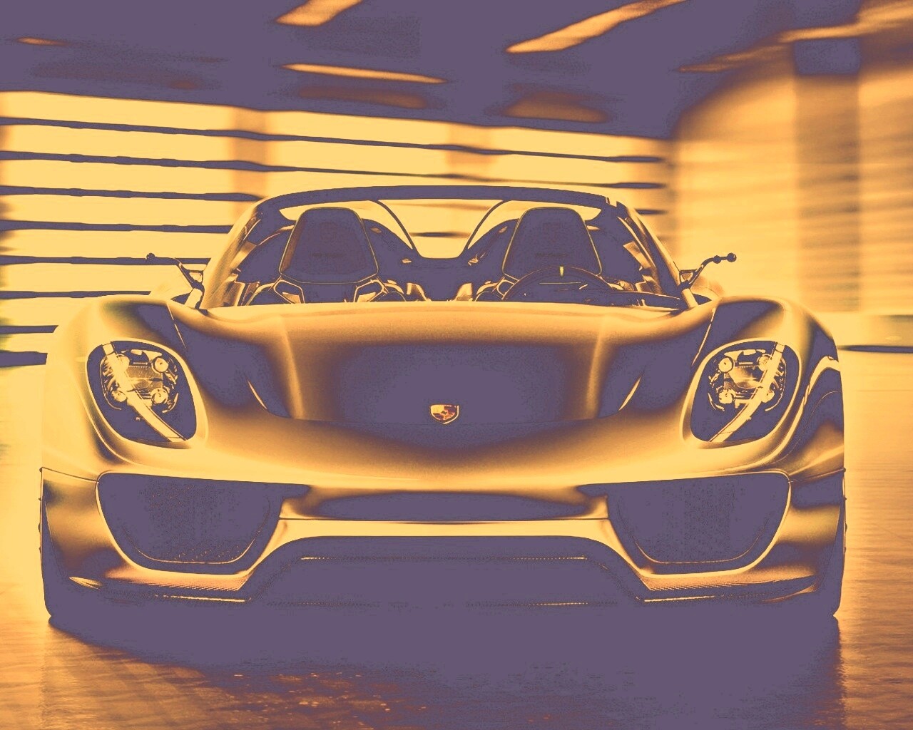 Золотой Порше обои