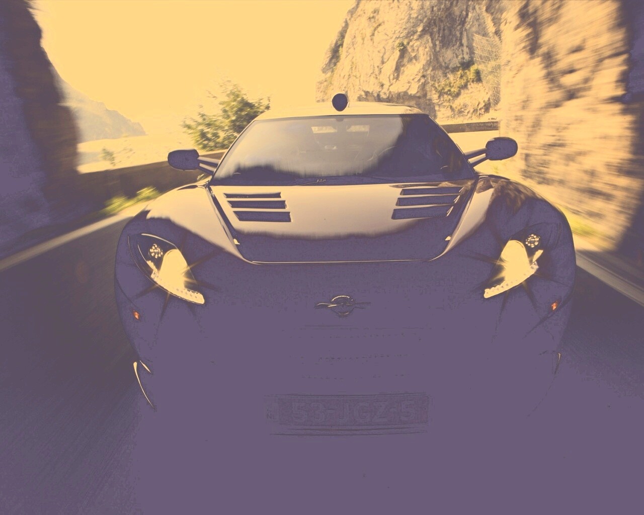 Машина въезжает в тоннель обои