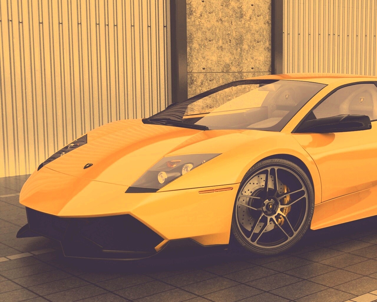 Жёлтый Ламборджини обои