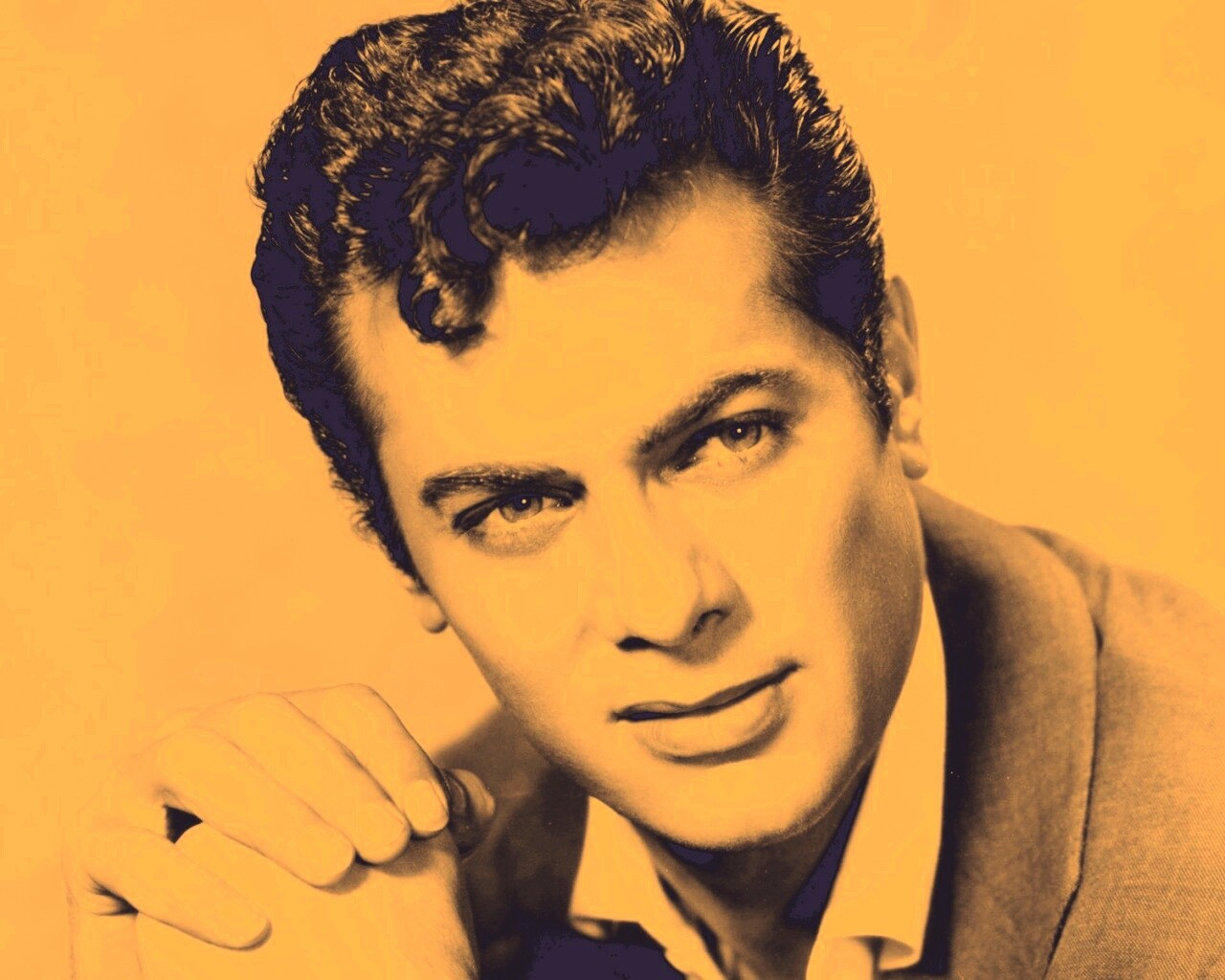 Чёрно белое фото Тони Кёртиса обои