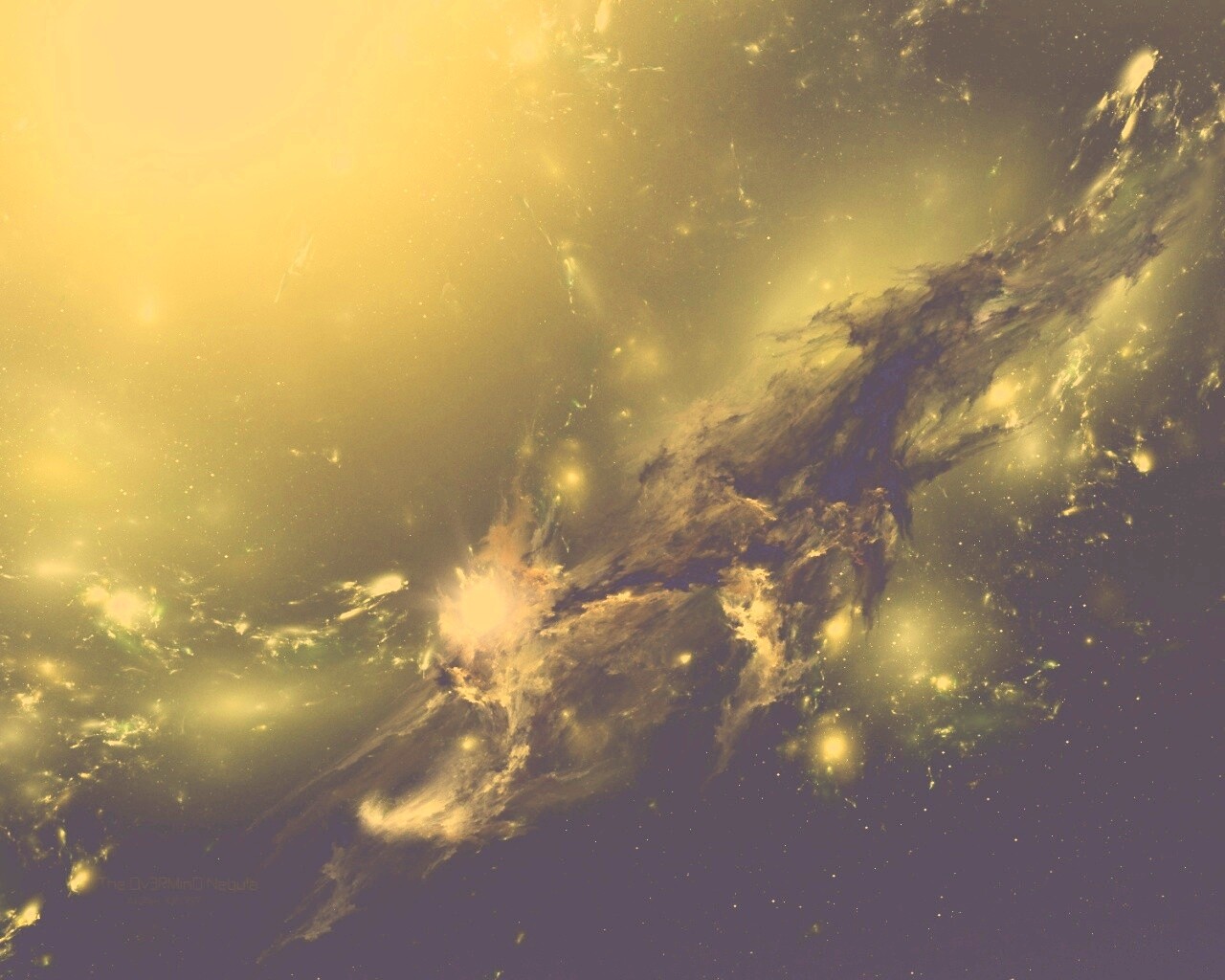 Зеленая туманность обои