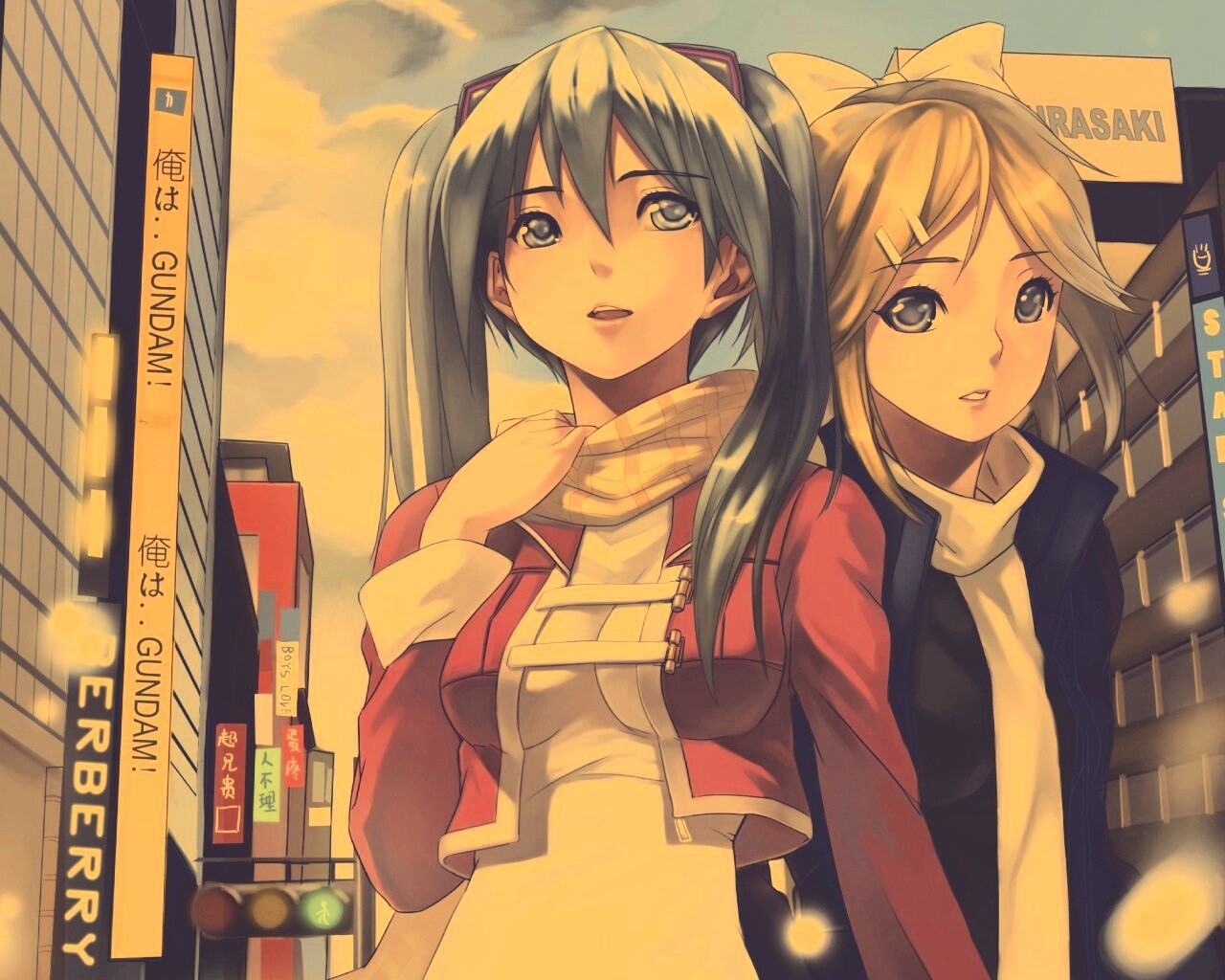 Девочки в большом городе обои