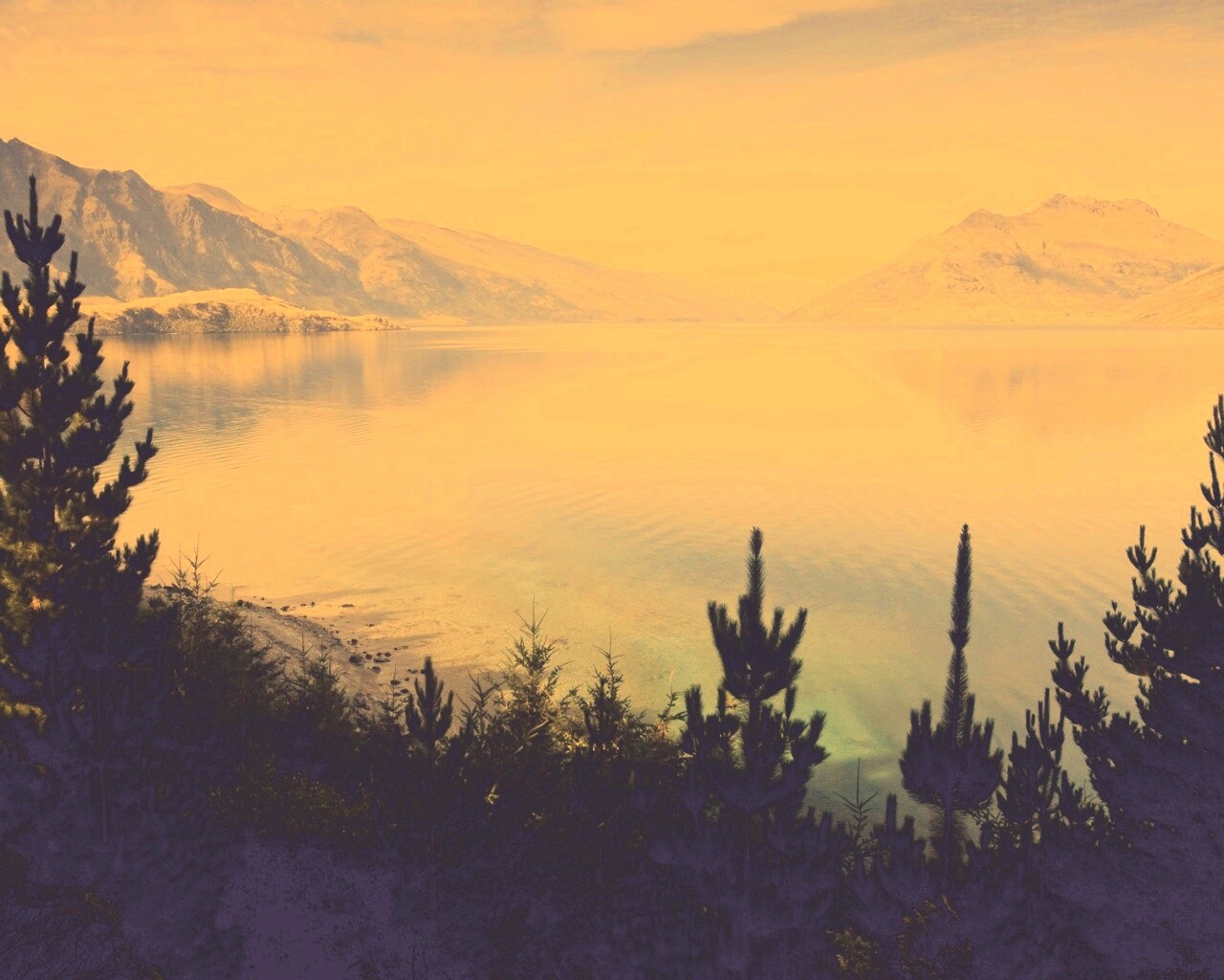 Безмятежное озеро в Новой Зеландии обои