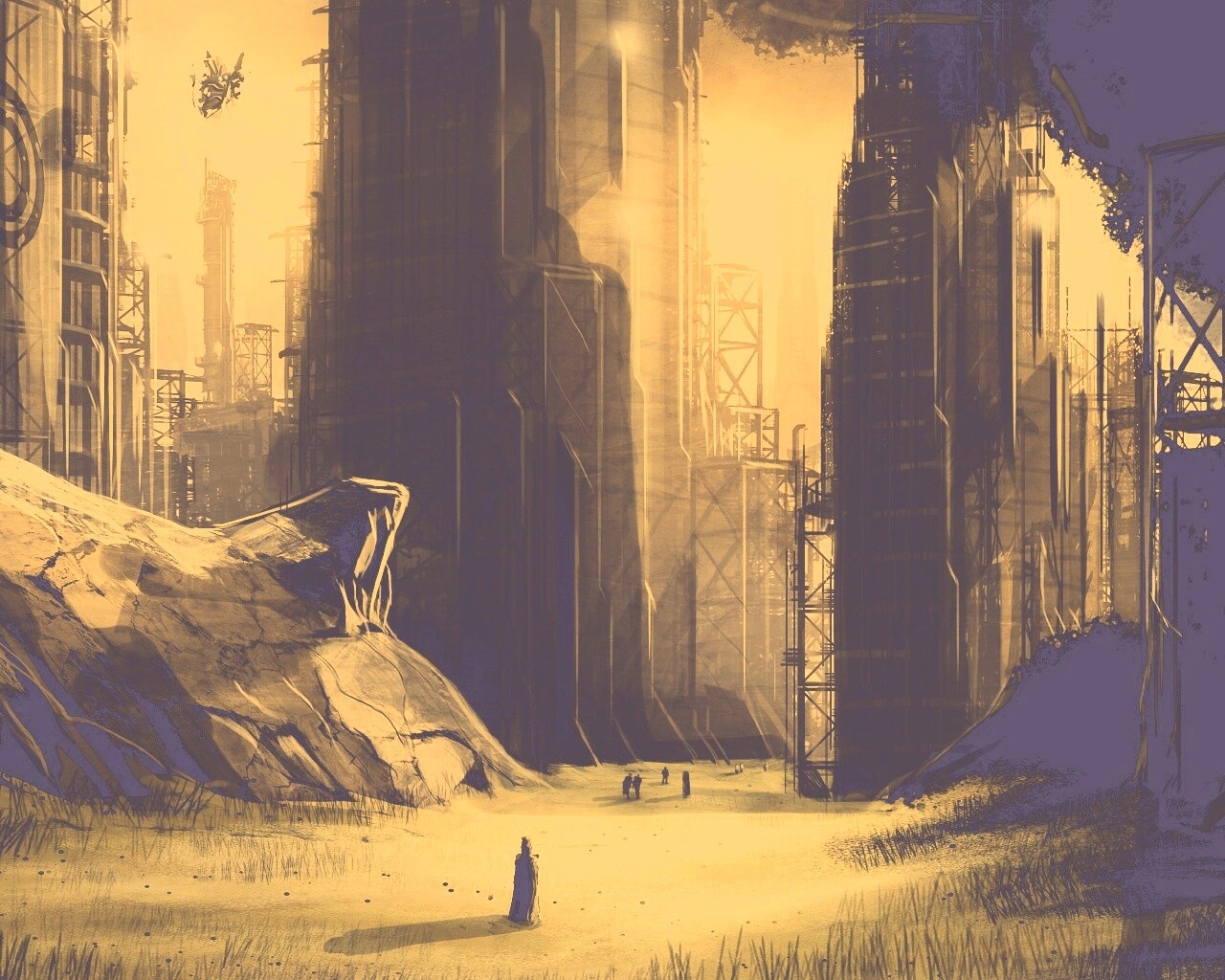 Технократический город обои