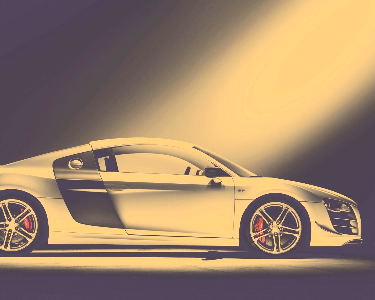 Audi R8 вид сбоку обои