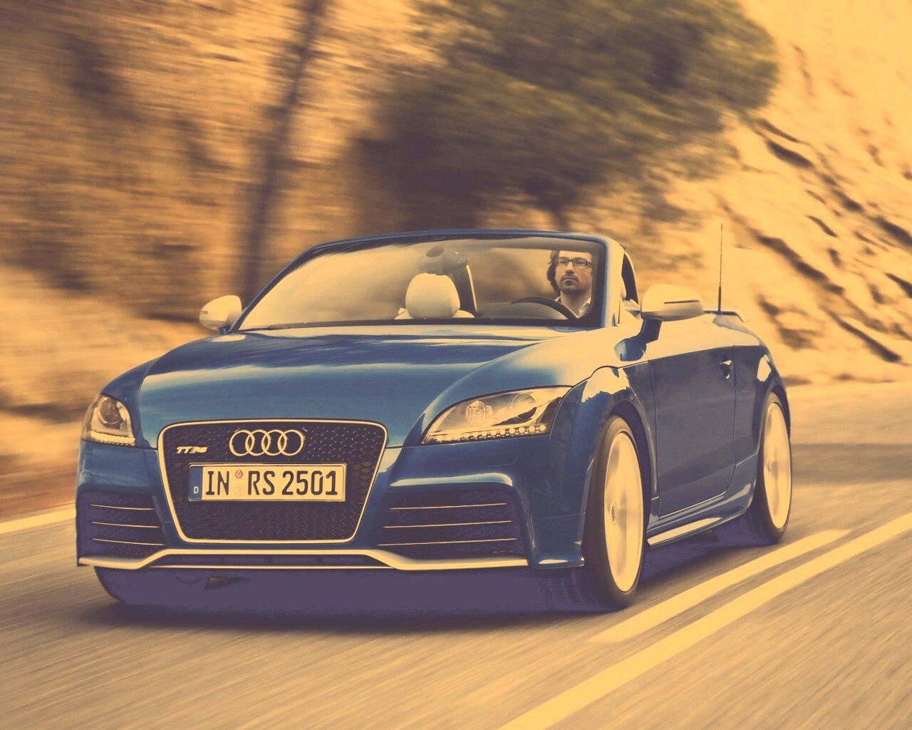 Кабриолет ауди: вид спереди обои