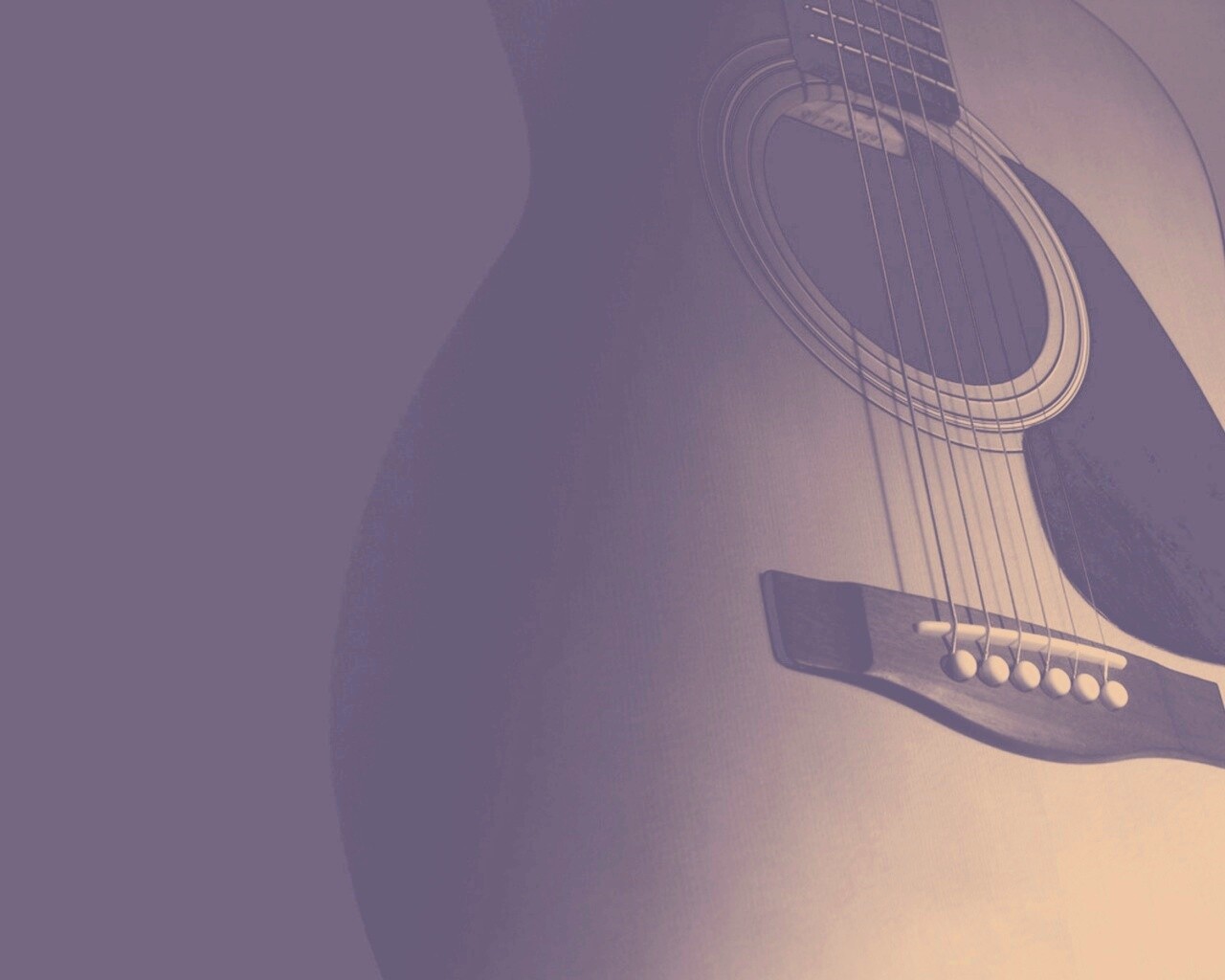 Акустическая гитара в синих тонах обои