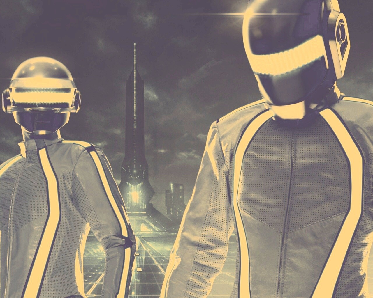 Daft Punk на съемках фильма TRON обои