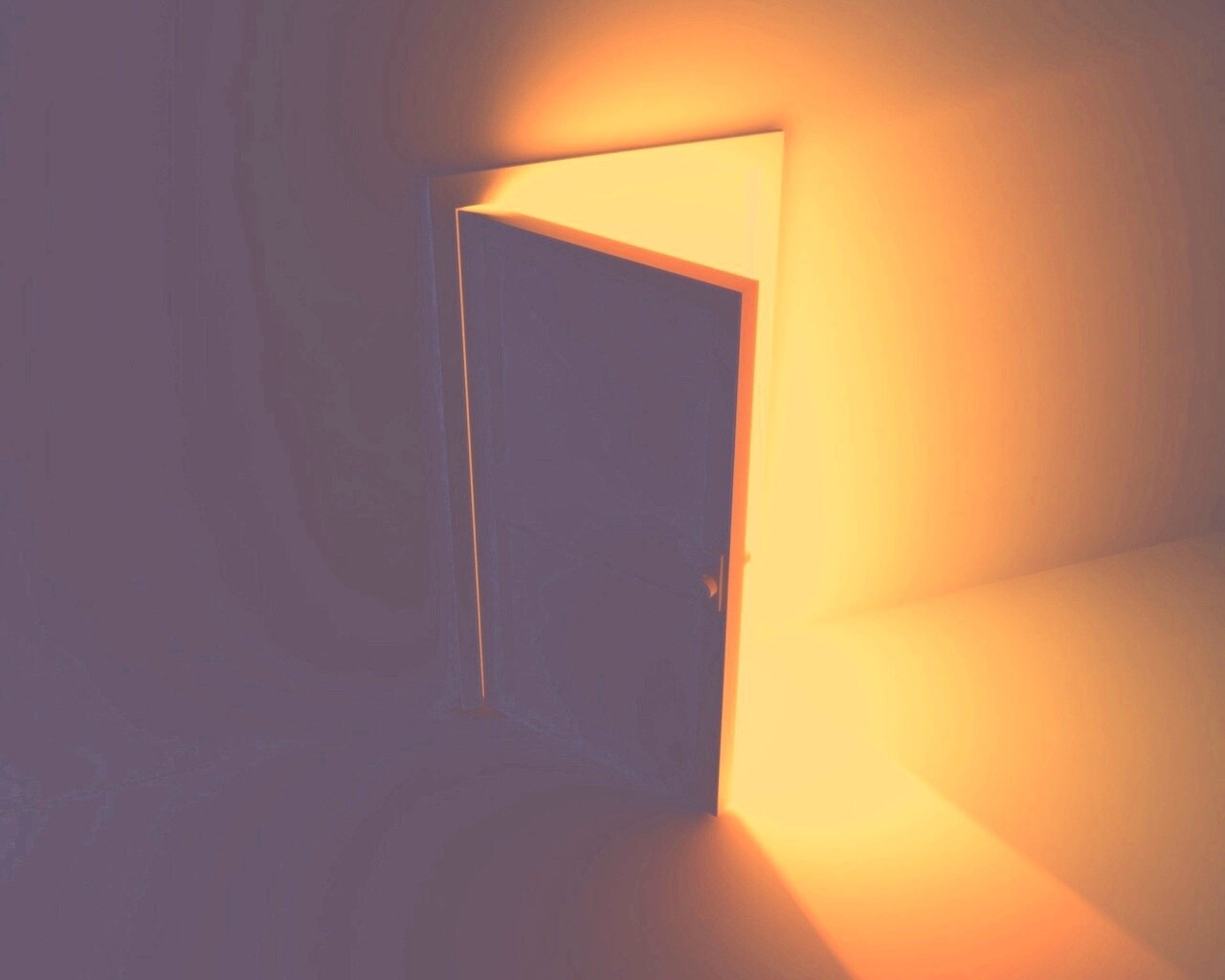 Свет из-за открытой двери обои