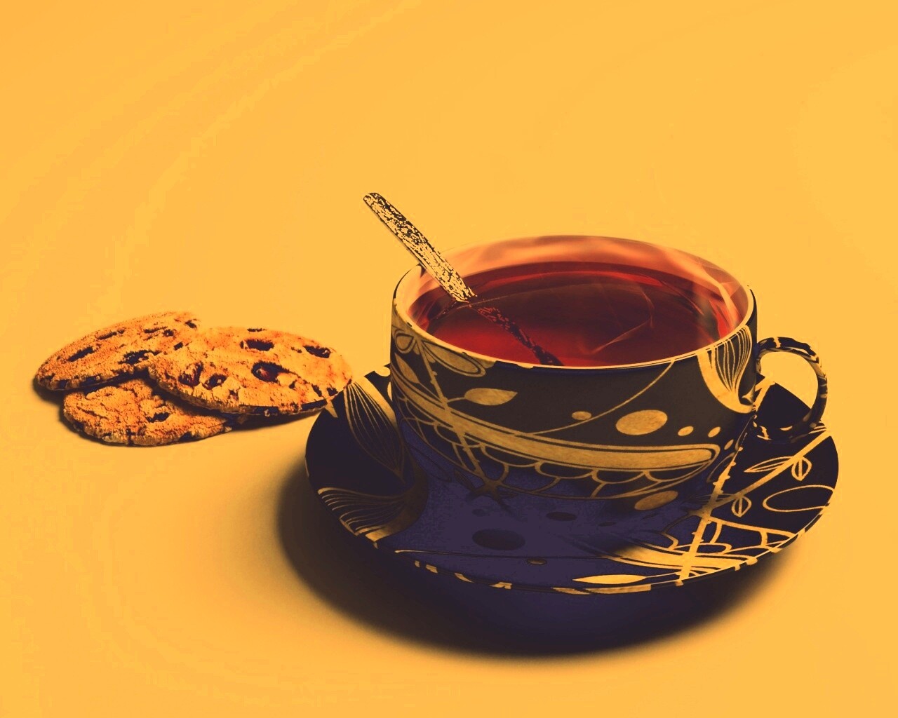 Чаек с печеньками обои