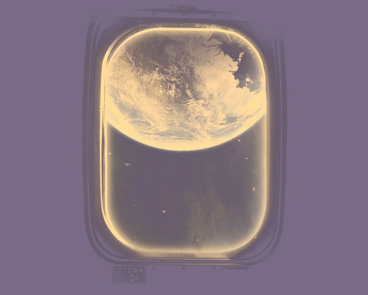 Вид на Землю из иллюминатора космической станции обои