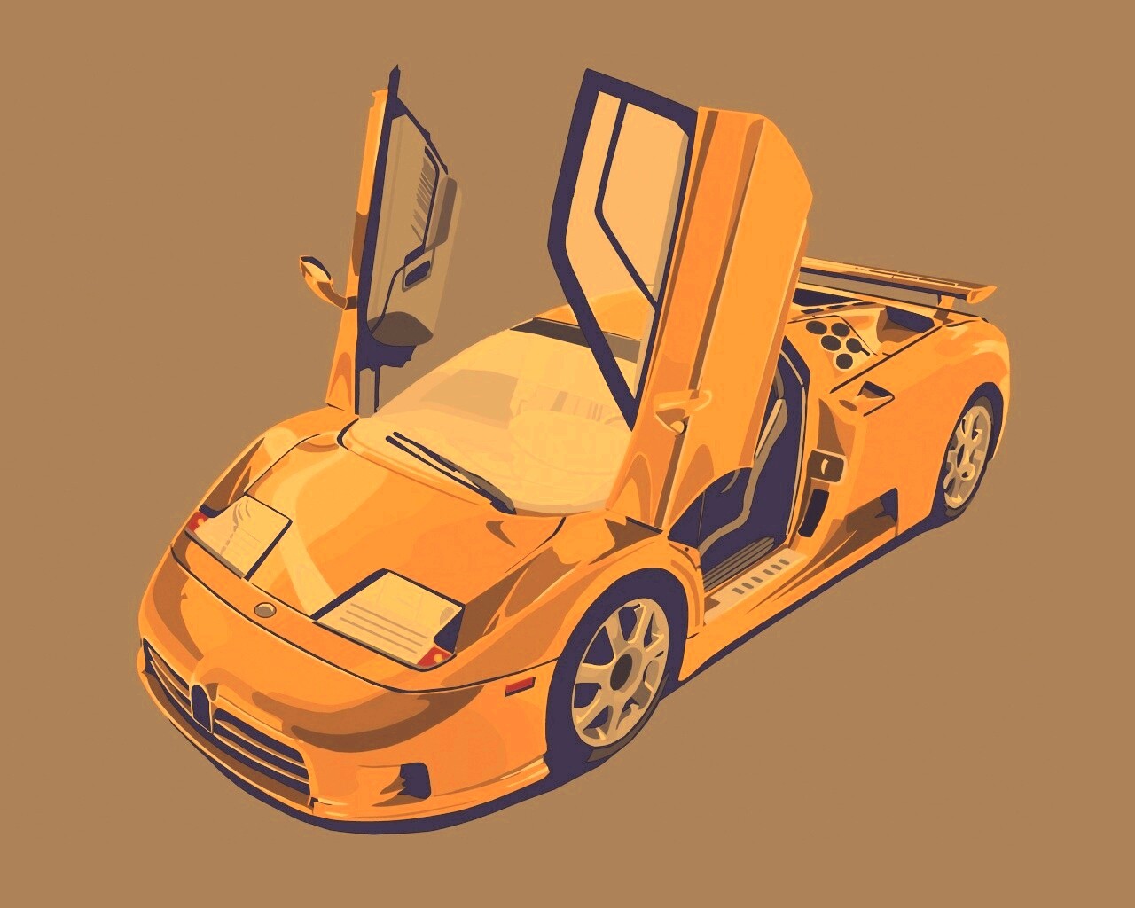 Bugatti EB 110 в векторе обои