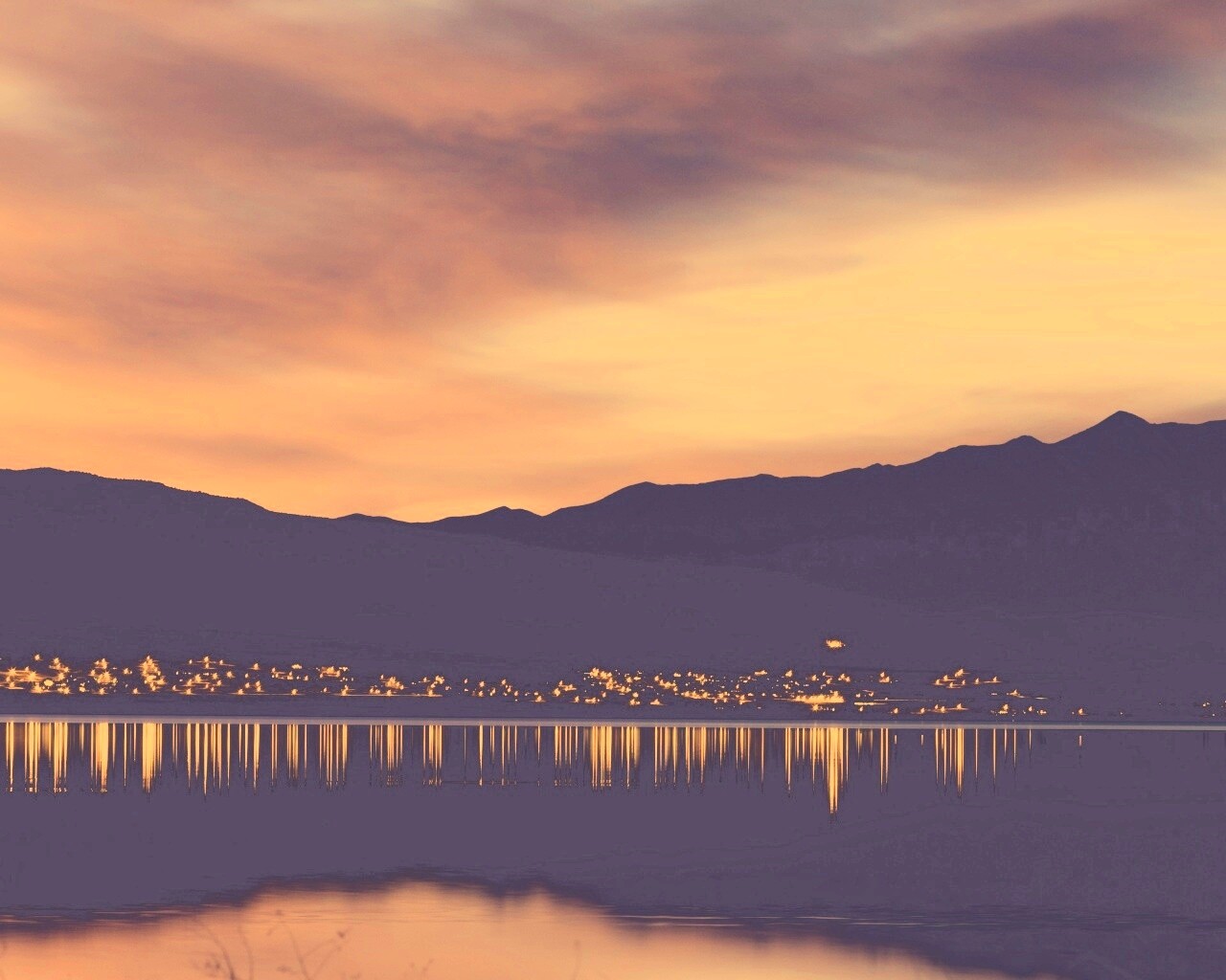 Закат на озере Юта обои