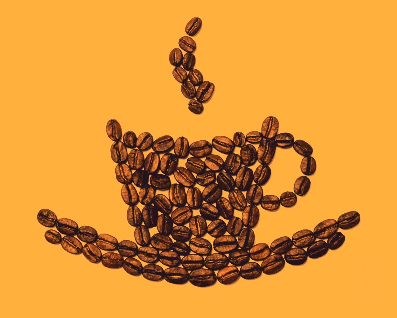 Картина из кофейных зёрен обои