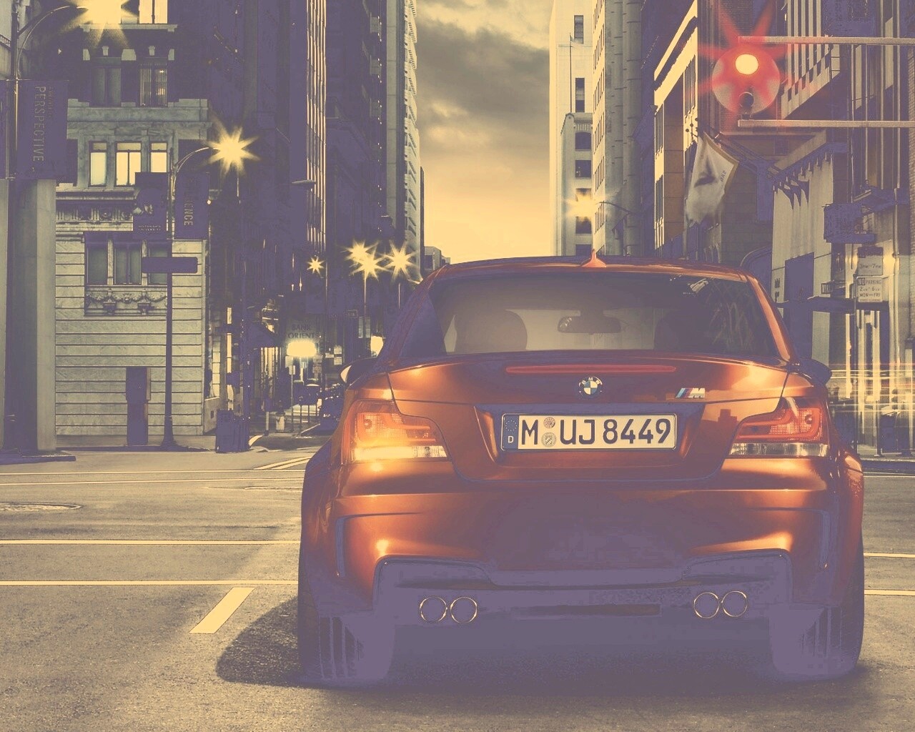 BMW M1 на улицах города обои