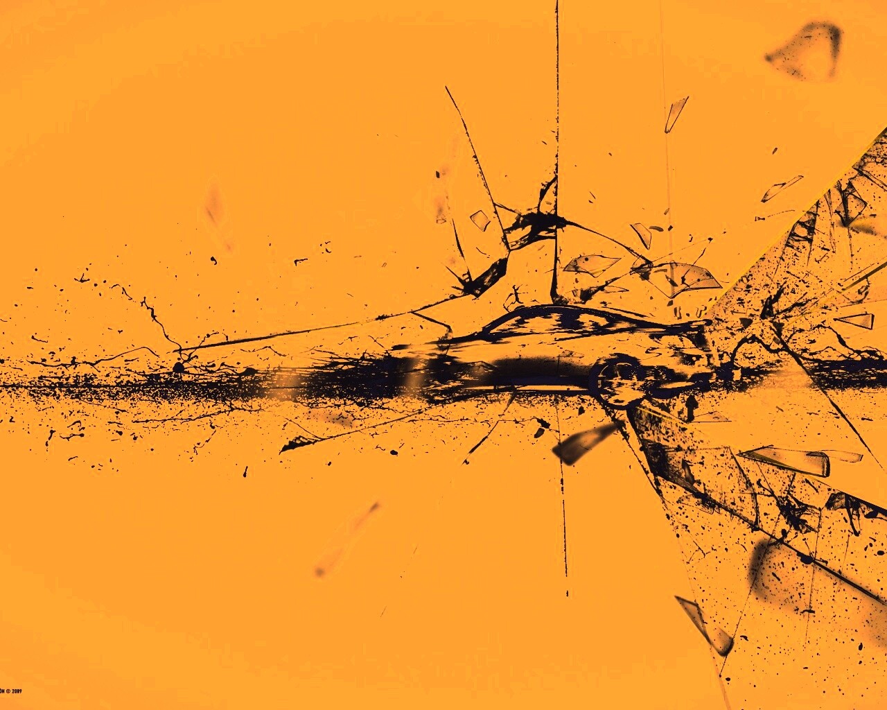 Летящие осколки обои