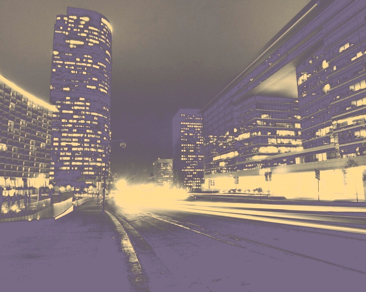 Ночные огни мегаполиса обои