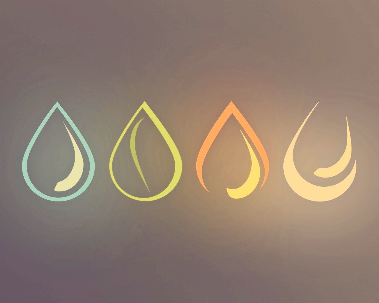 Четыре стихии в каплях обои