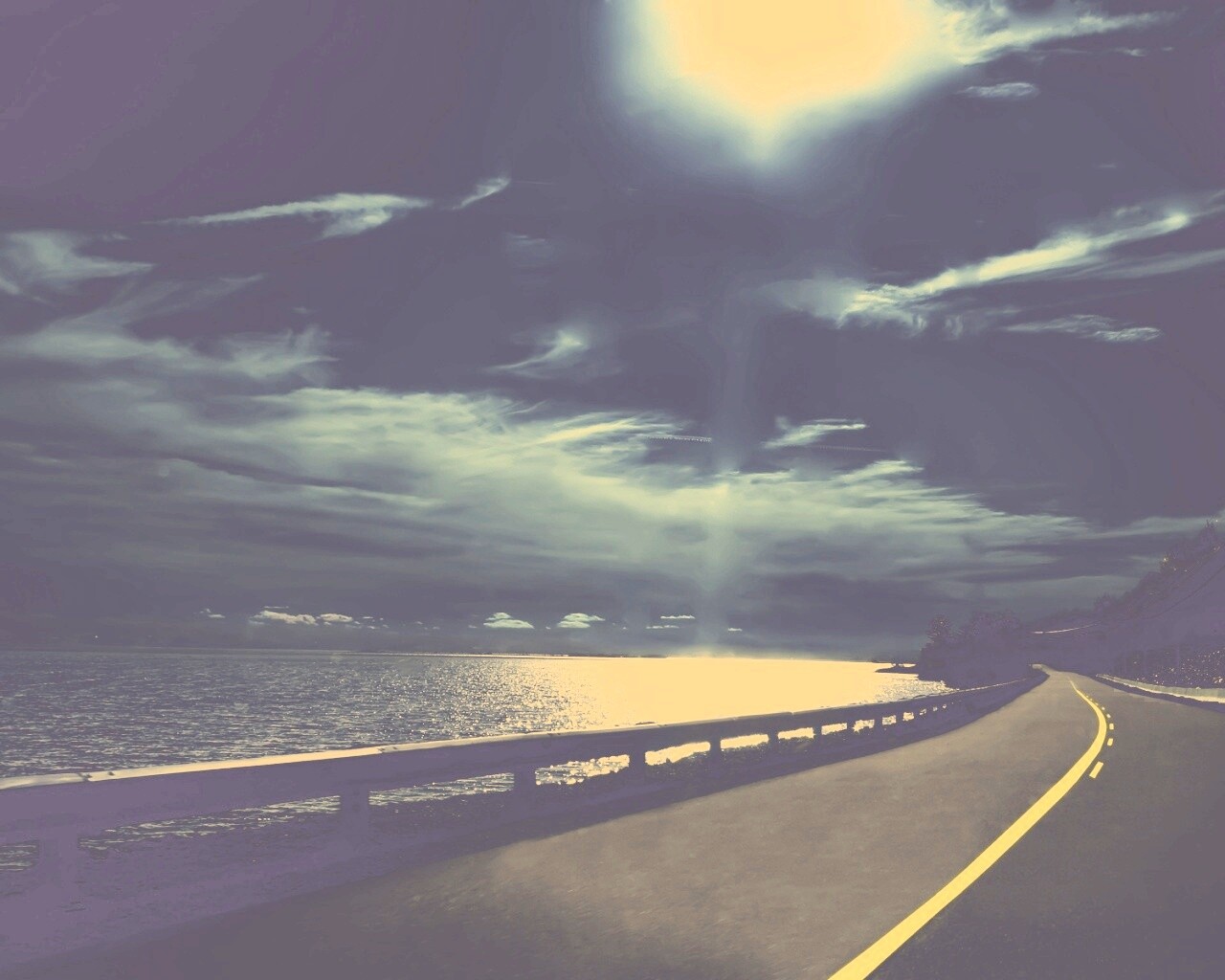 Ночная дорога обои