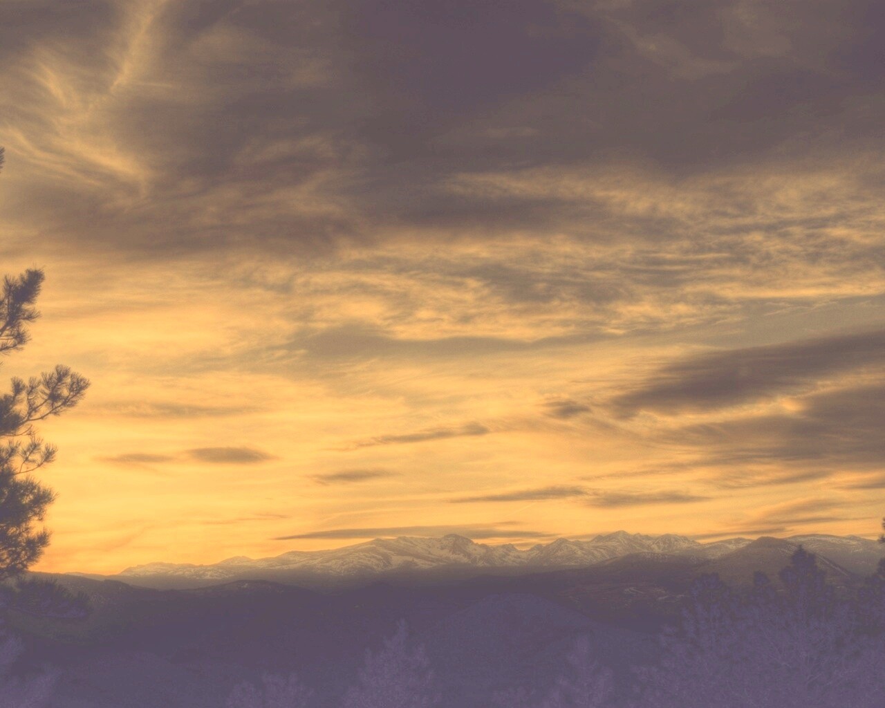 Горный закат обои