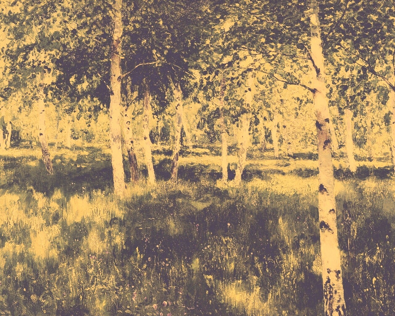 Левитан "Берёзовая роща" обои