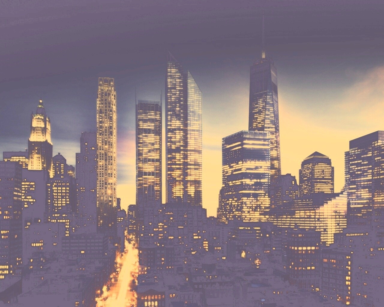 Ночной город обои