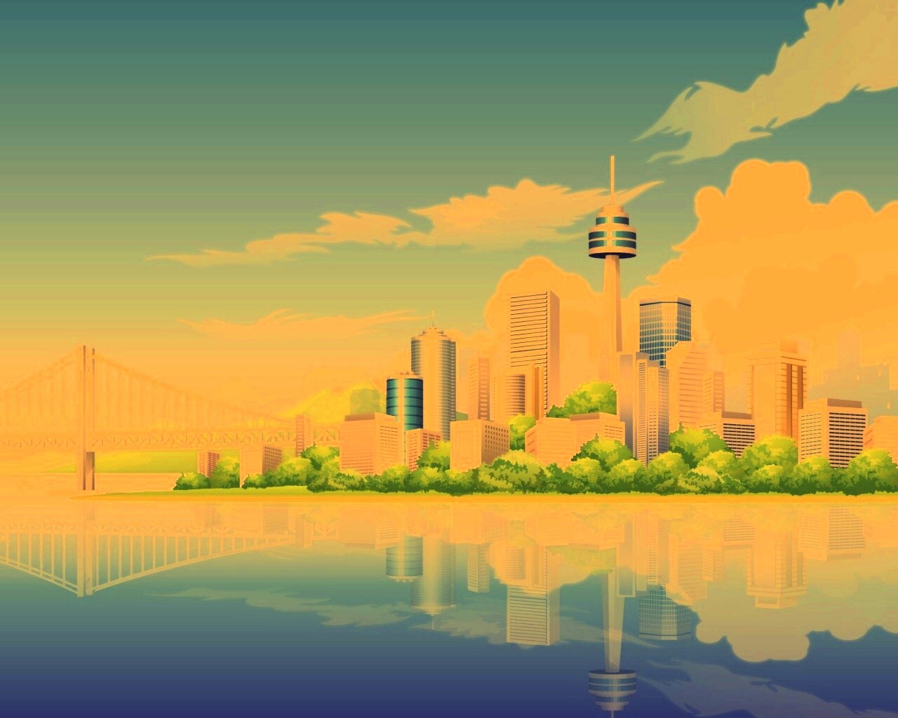 Рисунок города обои