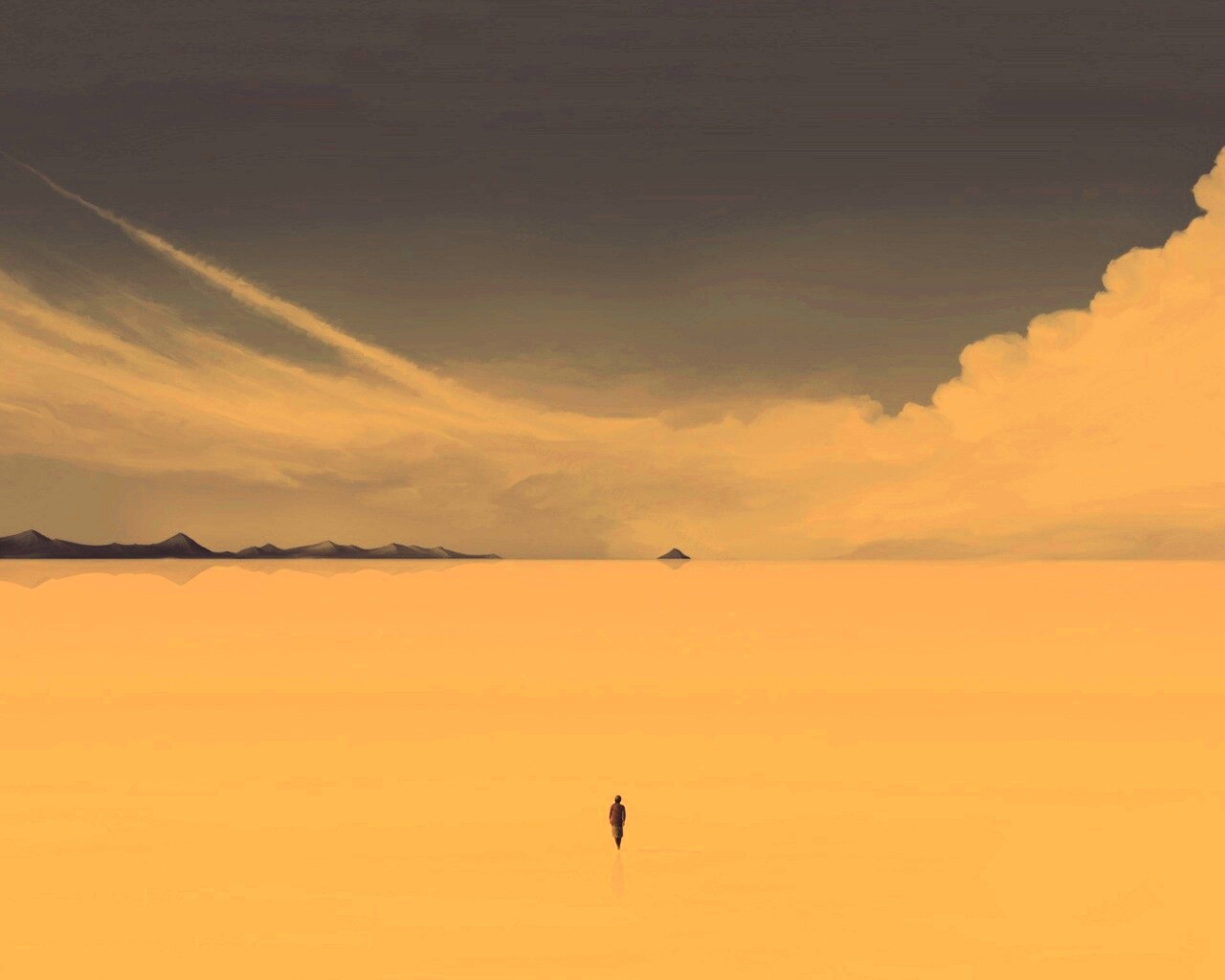 Человек и пустошь обои