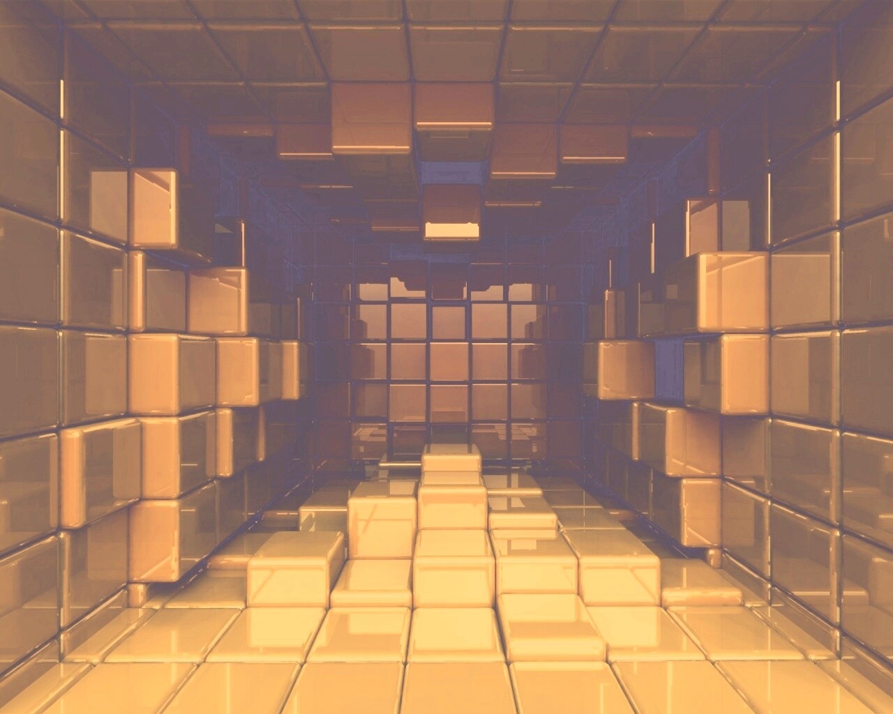 Комната из кубов обои