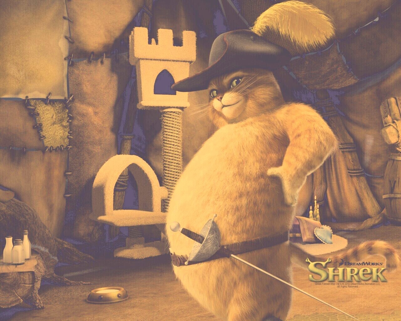 Кот в сапогах из Шрека обои