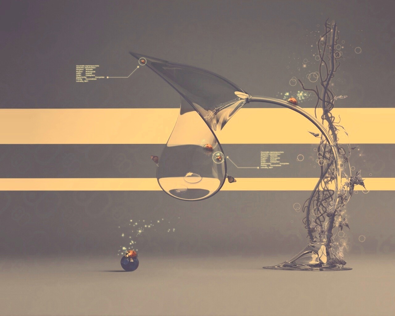 Футуристическая стеклянная лампа обои