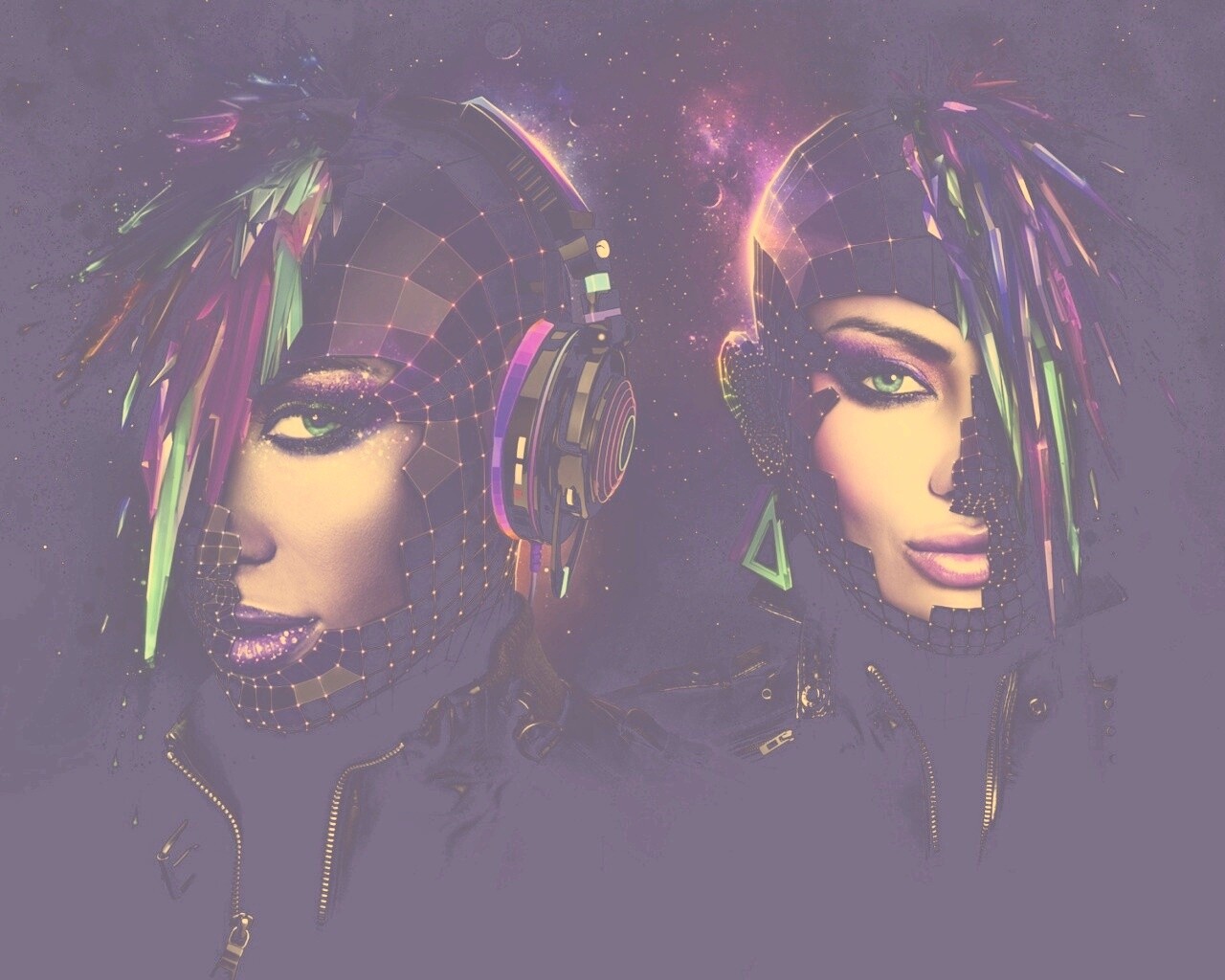 Кристаллические девушки из компьютерного мира обои